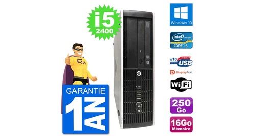 Pc hp compaq pro 6300 sff intel i5-2400 ram 16go disque 250go windows 10 wifi