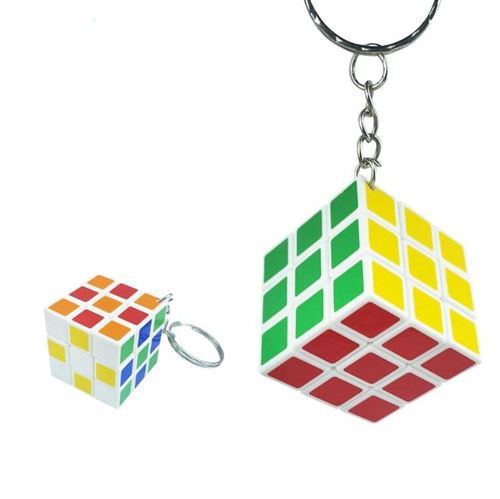 Lot de 1 Jeu de Casse-Tête Magic Qumox Casse-tête Cube Speed Puzzle Porte-clés Magique 3x3x3 30x30x30mm