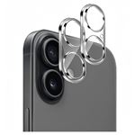 2 Protections Verre Trempé 9H Pour Caméra IPhone 17 - Anti-rayures, Compatible Avec Les Coques, Argenté