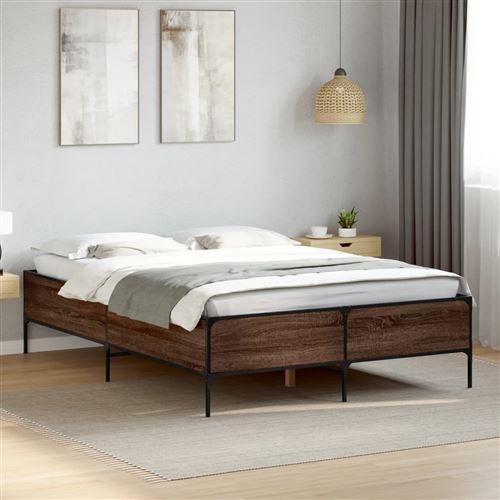vidaXL Cadre de lit sans matelas chêne marron 120x190 cm