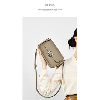 Togo Sling Sac porté main pour femme en cuir véritable gris Sac