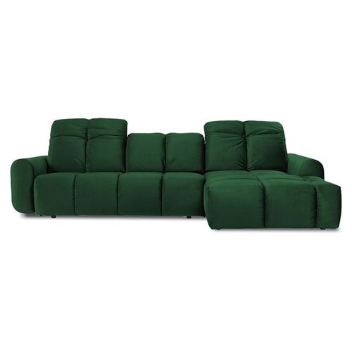Canap&eacute; Velours Angle droit Vert Anacapri - 3 Places - Vert