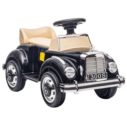 Porteur enfant voiture licence Mercedes-Benz 300S coffre but&eacute;e arri&egrave;re anti-basculement noir