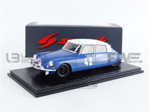 Voiture Miniature de Collection SPARK 1-43 - CITROEN DS19 - Rallye Monte Carlo 1963 - Blue - S5532