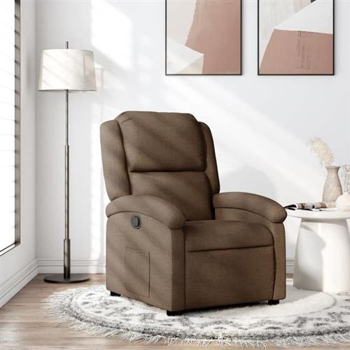 Vidaxl Marron Fauteuil Réglable Tissu - Image 2