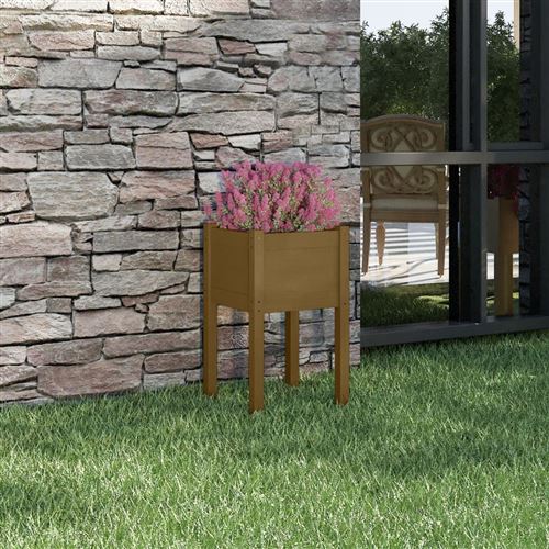 Vidaxl Jardinière Extérieure 40X40x70 Cm - Pin Massif - Image 3