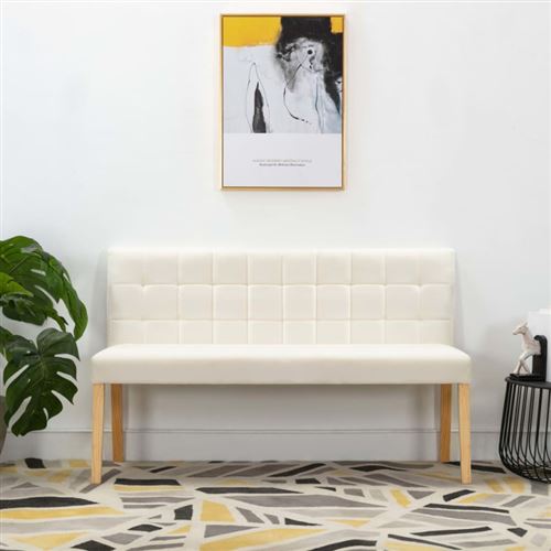 vidaXL Banc 140 cm Crème Tissu