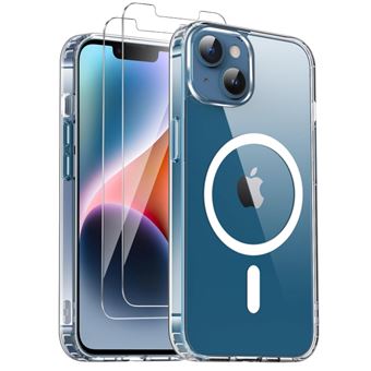 HQSELECTION® Coque Magnétique Compatible Avec MagSafe pour iPhone 13 6,1 Pouces + 2 Vitre Verres Trempés Transparent - 1