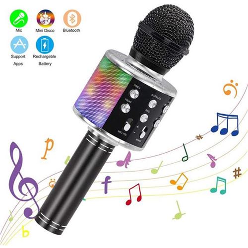 Microphone karaoké Bluetooth sans fil - Rechargeable pour enfants et  adultes - Violet - Jabeas