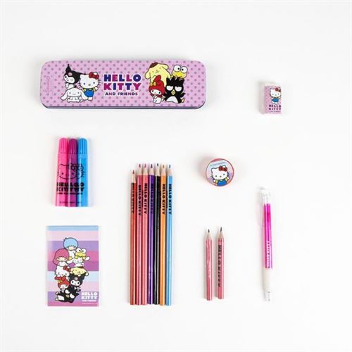 Non Communiqué Set De Papeterie À Colorier Et Trousse Hello Kitty