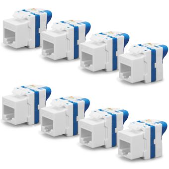 Lot De 5 Connecteurs Keystone Cat6a HB-DIGITAL 10G - Sans Outil LSA Pour Câble Réseau Ethernet