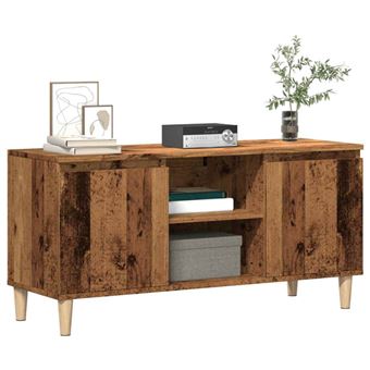 Meuble TV vieux bois 102x35x50 cm bois d ingénierie - 1