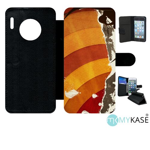 Etui My-Kase pour Mate 30 Pro - grunge art - Simili-cuir Noir