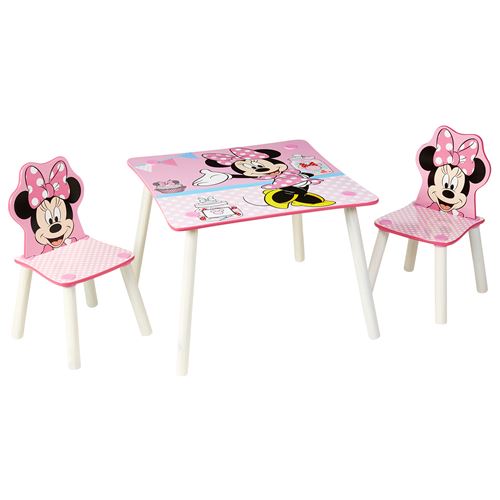 Ensemble table et 2 chaises pour enfant motif Disney Minnie -PEGANE-
