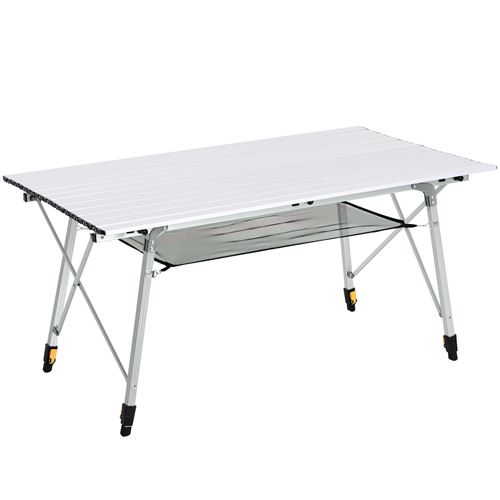 Table pliante en aluminium table de camping table de jardin 6 personnes hauteur réglable + sac de transport