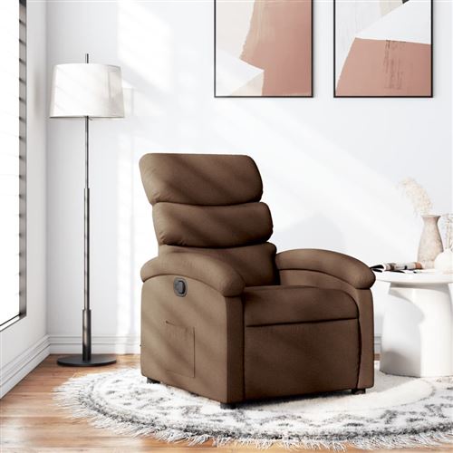 Vidaxl Marron Fauteuil Réglable Tissu - Image 3