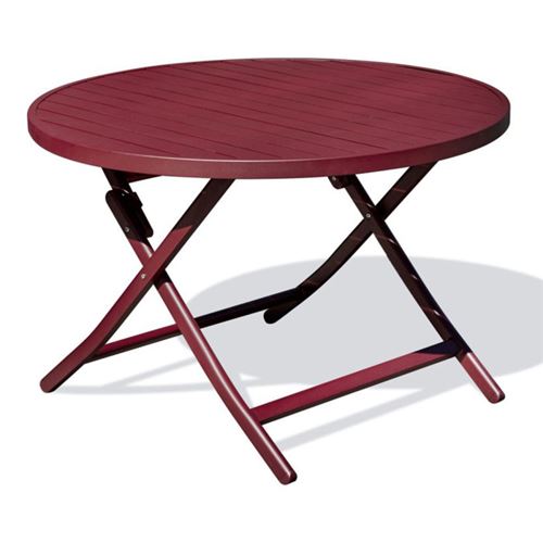 Non Communiqué Rouge Table De Jardin Pliante "Marius" 110Cm Carmin