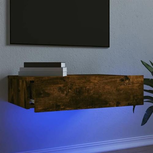 Vidaxl Meuble Tv Avec Led Chêne Fumé - Image 3