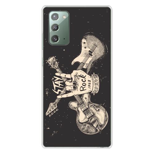 Coque en silicone imprimée compatible Samsung Galaxy Note 20 Stay rock