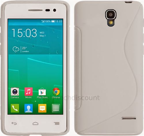 Housse etui coque silicone gel fine pour Alcatel One Touch Pop S3 5050D + film ecran - BLANC - htdmobiles