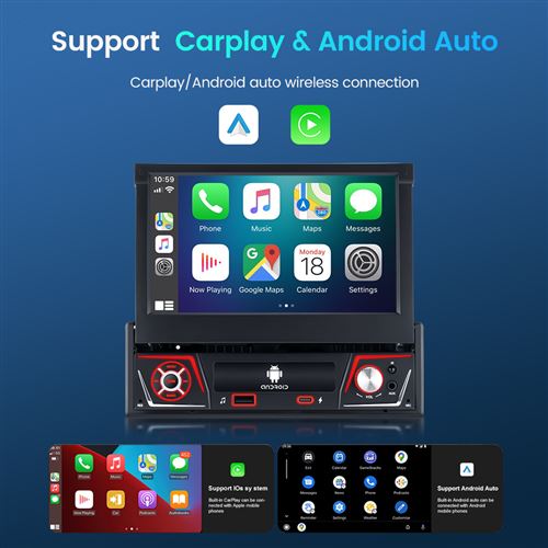 GEARELEC Autoradio 1Din 7 Pouces avec Carplay Android Auto GPS Navigation  WiFi Bluetooth RDS 2+32GO - Autoradio - Achat & prix