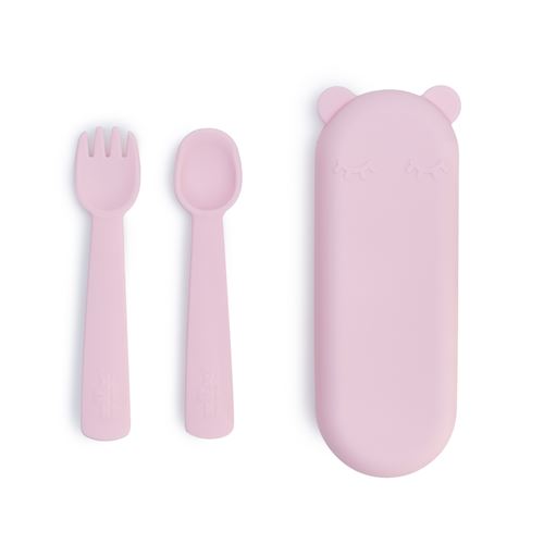 Couverts bébé en silicone Rose We Might Be Tiny