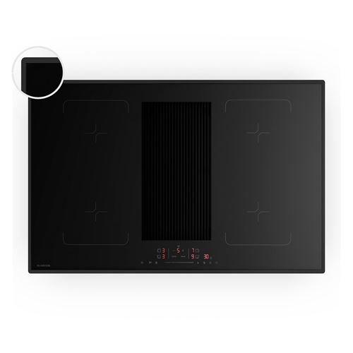 Klarstein Velaire Flex Plaque à induction avec Hotte aspirante intégrée 80 cm minimaliste puissante 8400W Noir