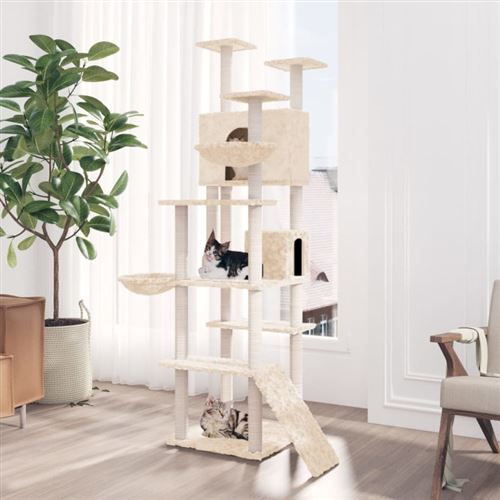 Meilleurs prix pour vidaXL Arbre à chat avec griffoirs en sisal Crème 191 cm