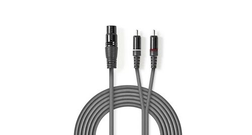 Non Communiqué Gris Câble Audio Xlr Xlr Femelle À 3 Broches - 2X Rca Mâles 3,0 M