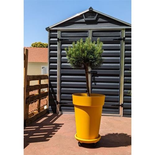 Non Communiqué Jaune Bac A Fleurs Riviera Soleilla - Plastique - Hauteur 53 Cm