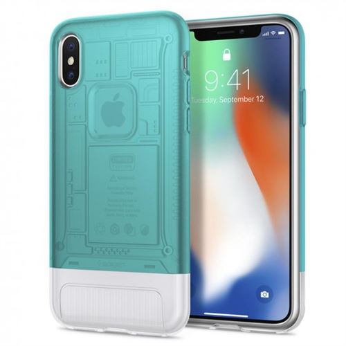 Coque iPhone X Spigen Classic C1 bleu