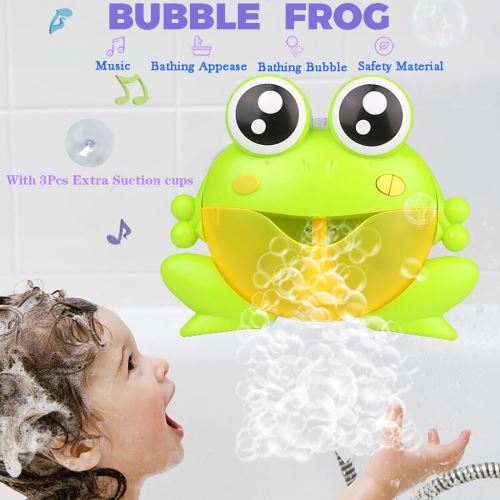 Bubble Big Machine Grenouilles automatique Bubble Maker ventilateur Musique jouet pour bébé Bain Pealer8900