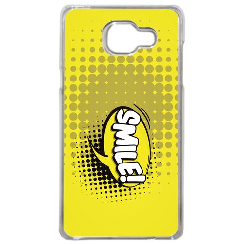 Coque Smile Fond Jaune Compatible Samsung Galaxy A3 2016 Transparent