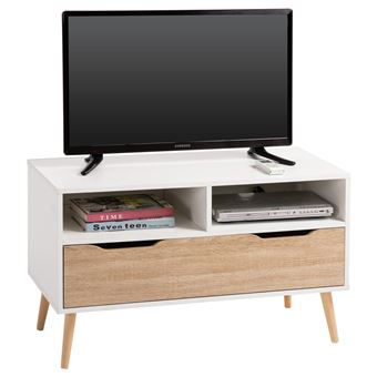 Meuble Tv Genova Banc Tele 90 Cm Style Scandinave Design Vintage