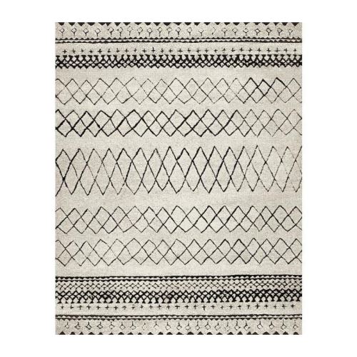 MAROKKO Tapis de salon 120x170 cm - Beige et Marron / Noir