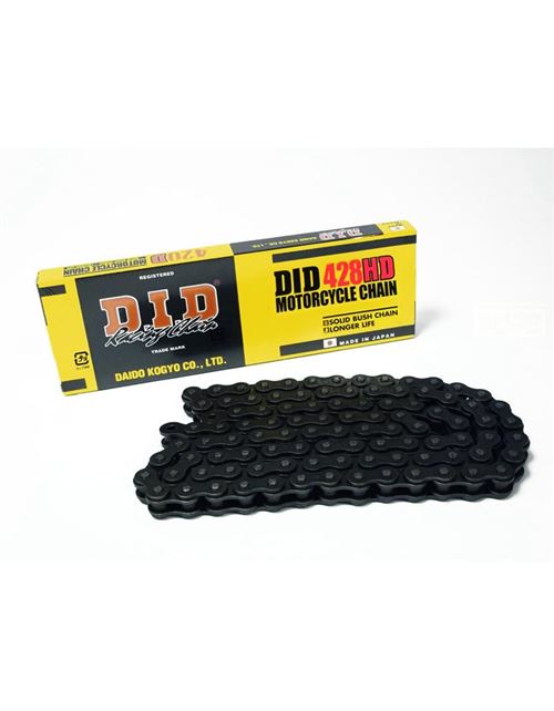 Chaîne de transmission D.I.D 428 HD noir/noir 116 maillons