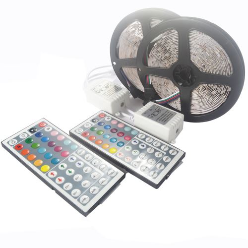 2Set 5 M 16.4Ft 5050 Rgb Led Smd Non Étanche Bande de Lumière 300 44 Télécommande Clé Dc JJZM311