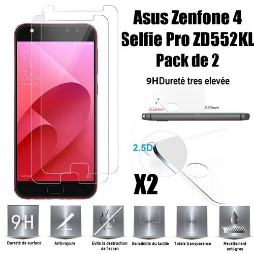 Asus Zenfone 4 Selfie Pro ZD552KL Vitre protection d'ecran en verre trempé incassable Advansia Tempered Glass (Lot de 2) - Advansia