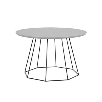 Table Basse Avec Plateau Bois Et Pietement Metal D80cm Filaire