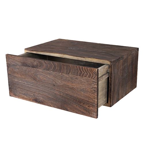 Générique Marron Étagère Murale Dinant, Avec Tiroir, 21X46x30cm Style Shabby, Vintage Brun Foncé - Image 1