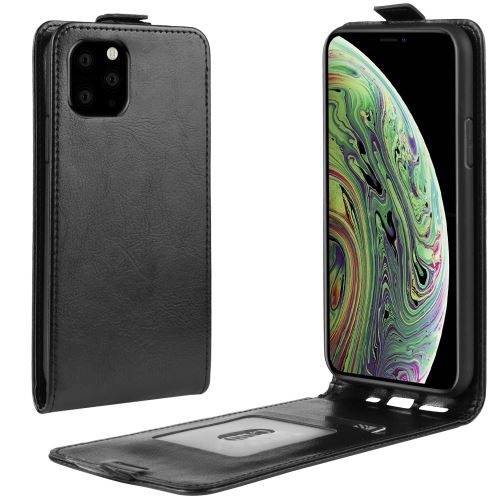 Etui en PU cheval fou flip vertical noir pour votre Apple iPhone 5.8 pouces (2019)