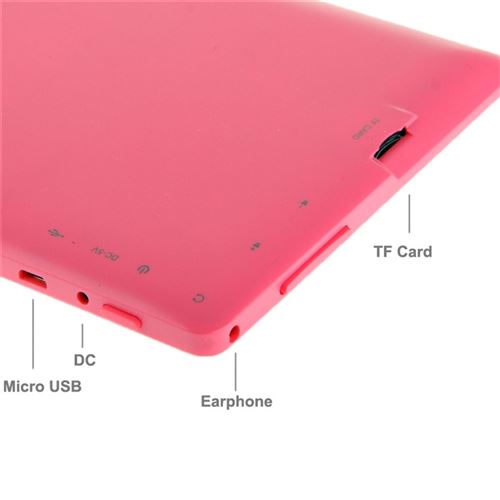 Tablette Enfant 7 Pouces Android 6.0 Bluetooth Playstore Wifi Rose