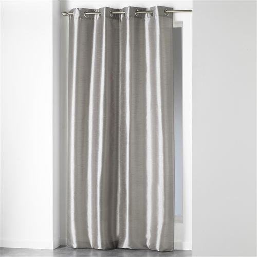 Rideau shantung shana gris 140x240 - Douceur d'intérieur