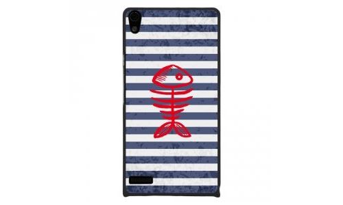Coque rigide pour Huawei Ascend P6 avec impression Motifs squelette poisson