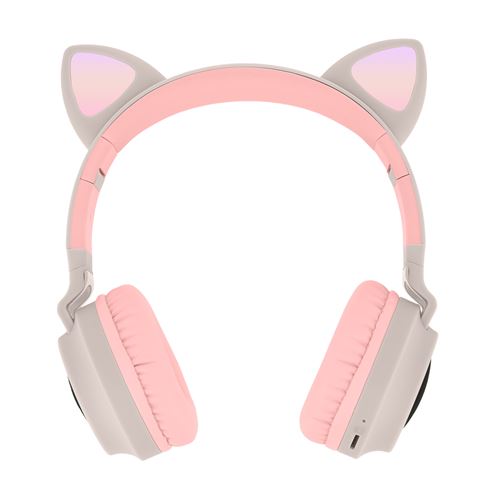 Avizar Casque Audio Bluetooth Design Oreilles Chat pour Smartphone/Tablette beige 
