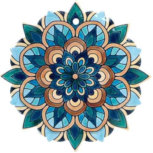 Sous plat en Céramique et Liège Mandala 18 cm