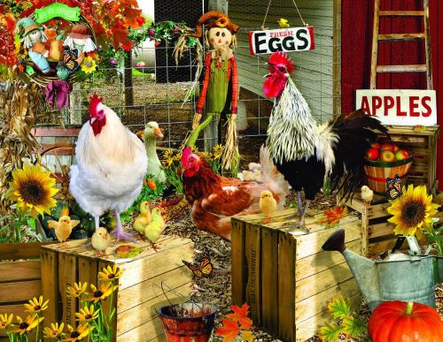 Chickens on the Farm, A 1000 Piece Jigsaw Puzzle by SunsOut