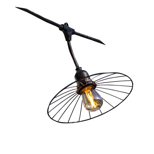 Guirlande lumineuse extérieur avec abat-jour en acier effet cage 10 douilles E27 CHIC CAGE 6m