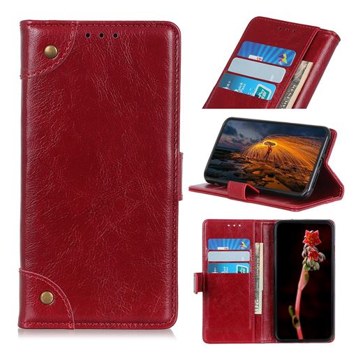 Etui en PU texture nappa rouge pour votre Xiaomi Mi 10 Lite 5G/Mi 10 Youth 5G