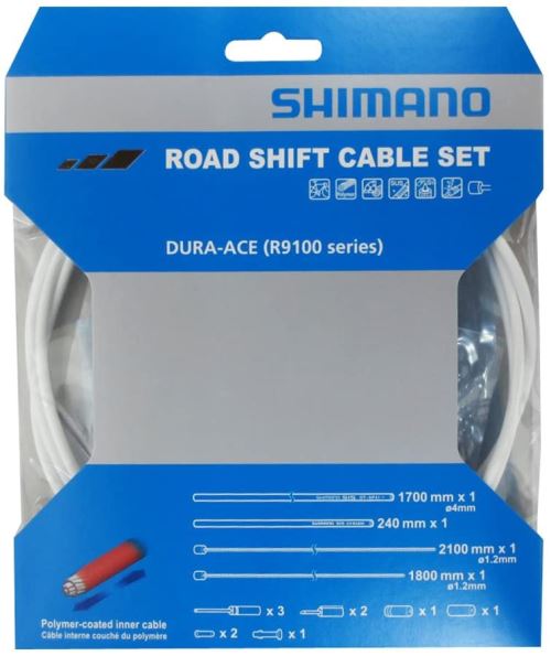Shimano jeu de câbles de dérailleur RS900 2100 mm blanc en 4 parties